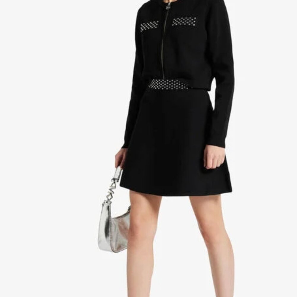 Michael Kors Black Mini Skirt with Silver Accents